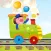 A Find the Shadow Game for Children: Learn and Play with Animals Boarding a Train