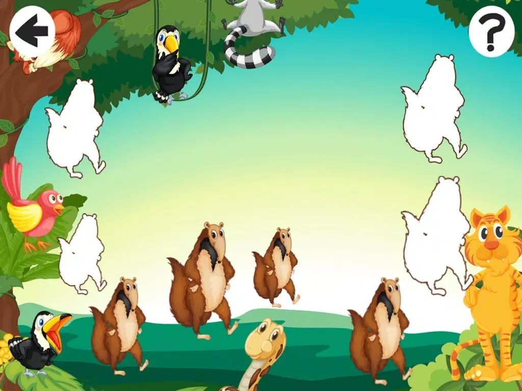 Tangkapan layar A Sort By Size Game for Children: Learn and Play with Animals in the Forest iPad 