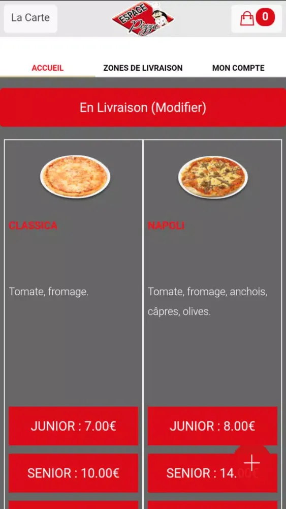 Captures d'écran de Espace Pizza Antony