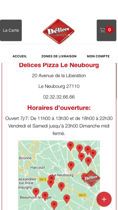 Capturas de tela do DELICES PIZZA LE NEUBOURG