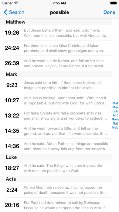 Captures d'écran de VerseWise Bible KJV