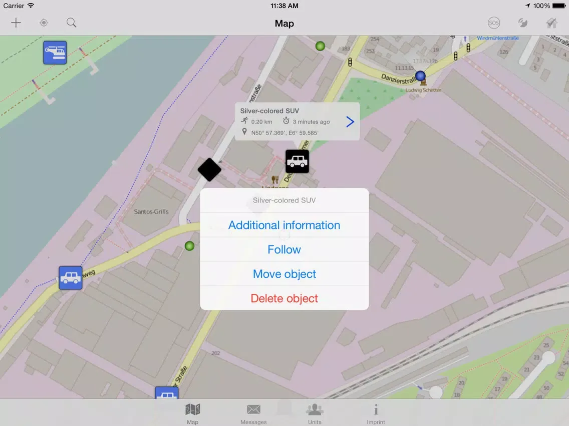 Tangkapan layar TARANIS iPad 