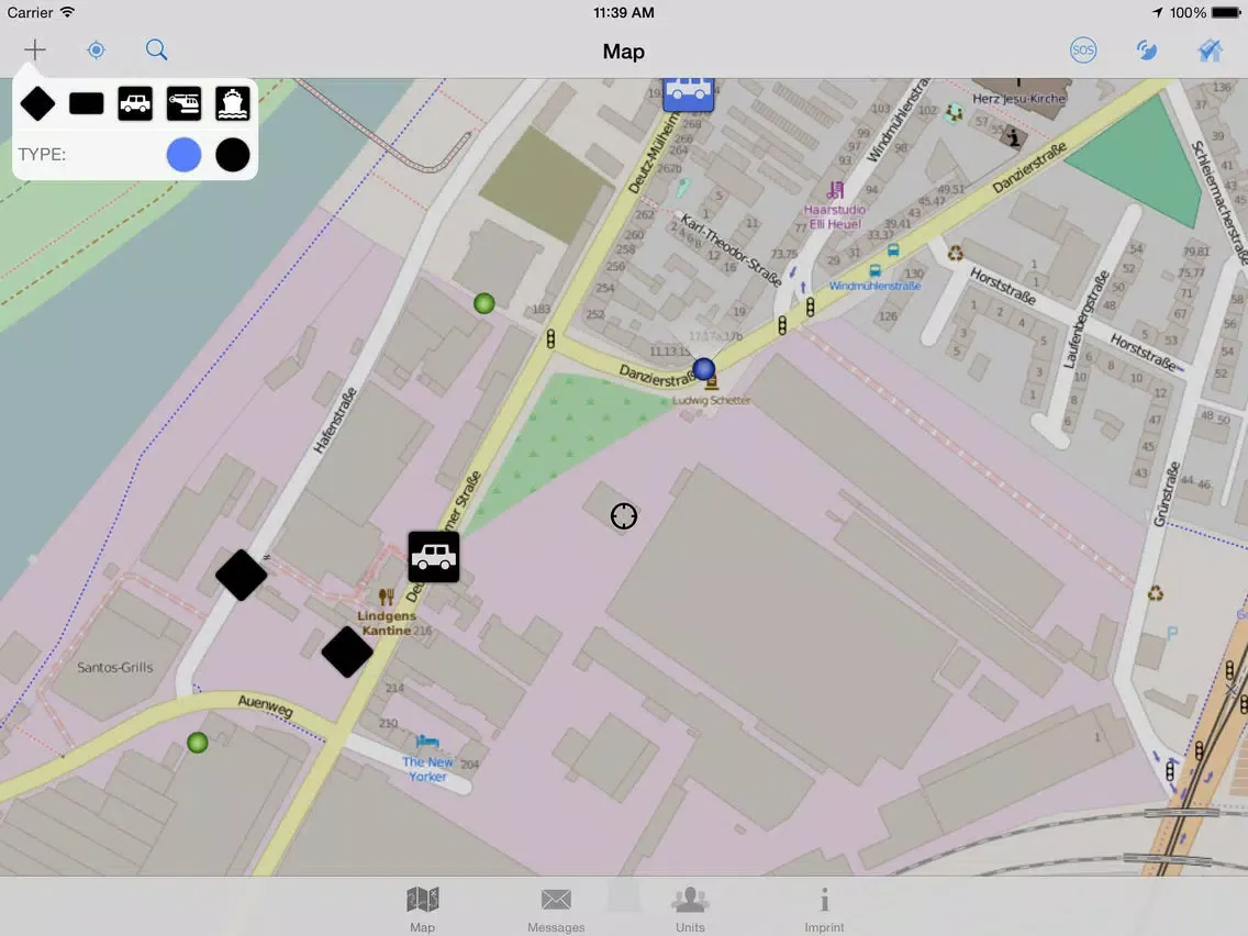 Tangkapan layar TARANIS iPad 