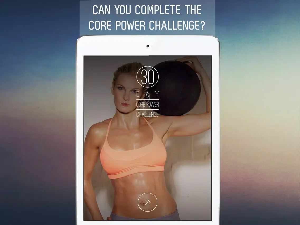 Tangkapan skrin 30 Day Core Power Workout Challenge for Strength and Stability iPad 