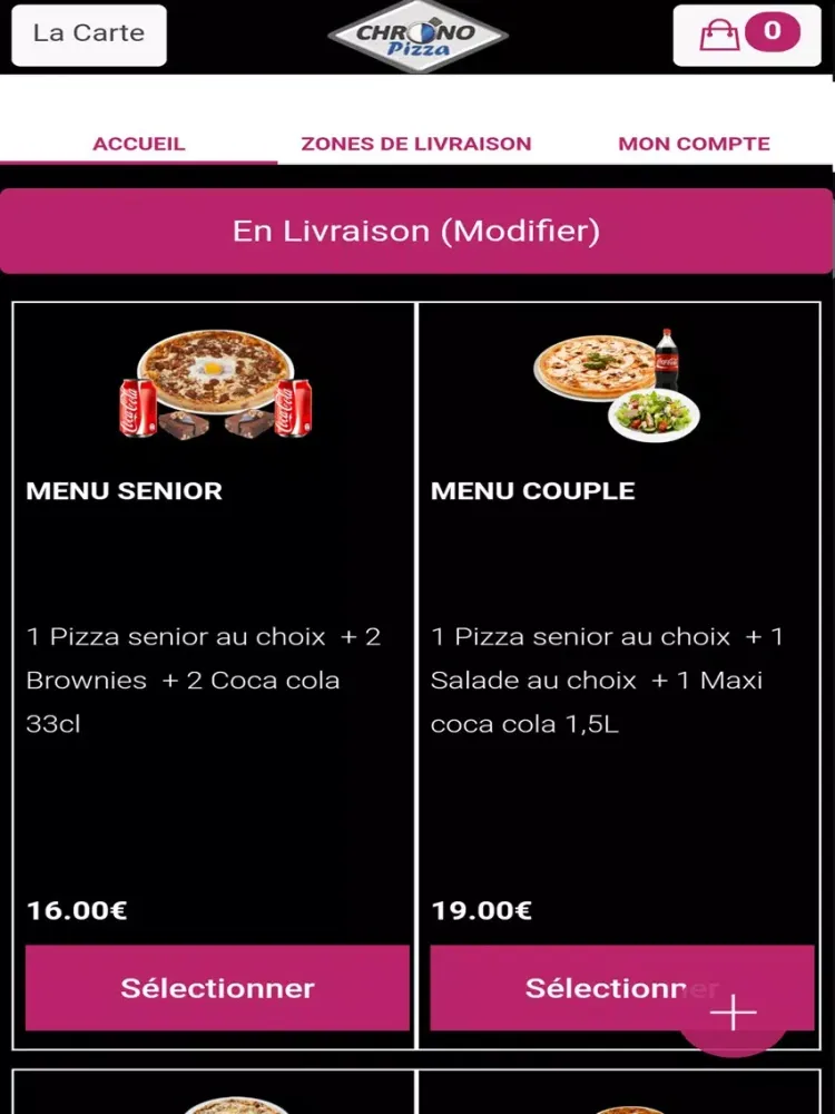 Zrzuty ekranu Pizza Chrono Reims iPad 