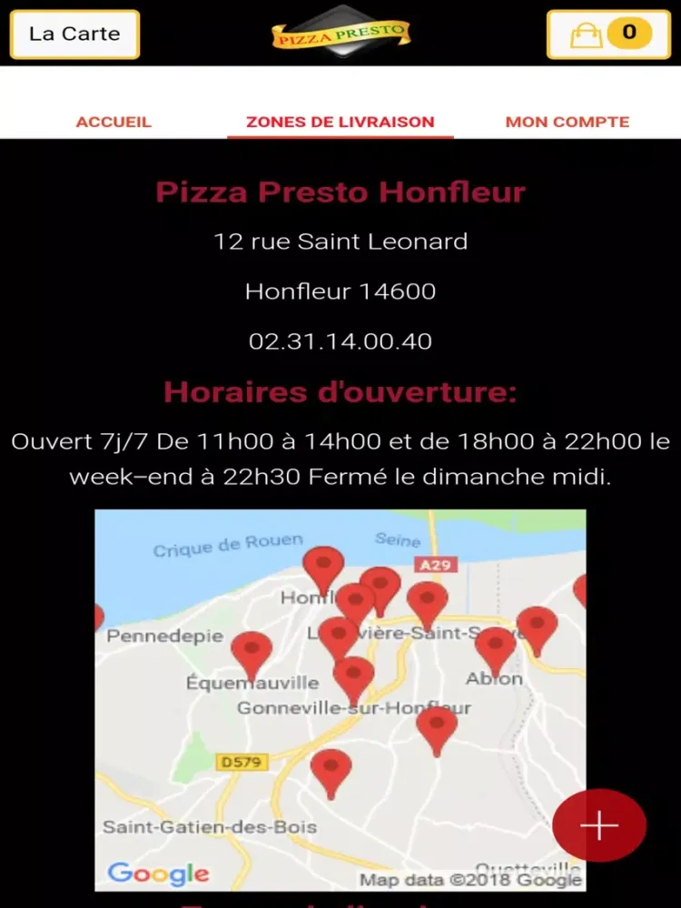Ảnh chụp màn hình của Pizza Presto honfleur iPad 
