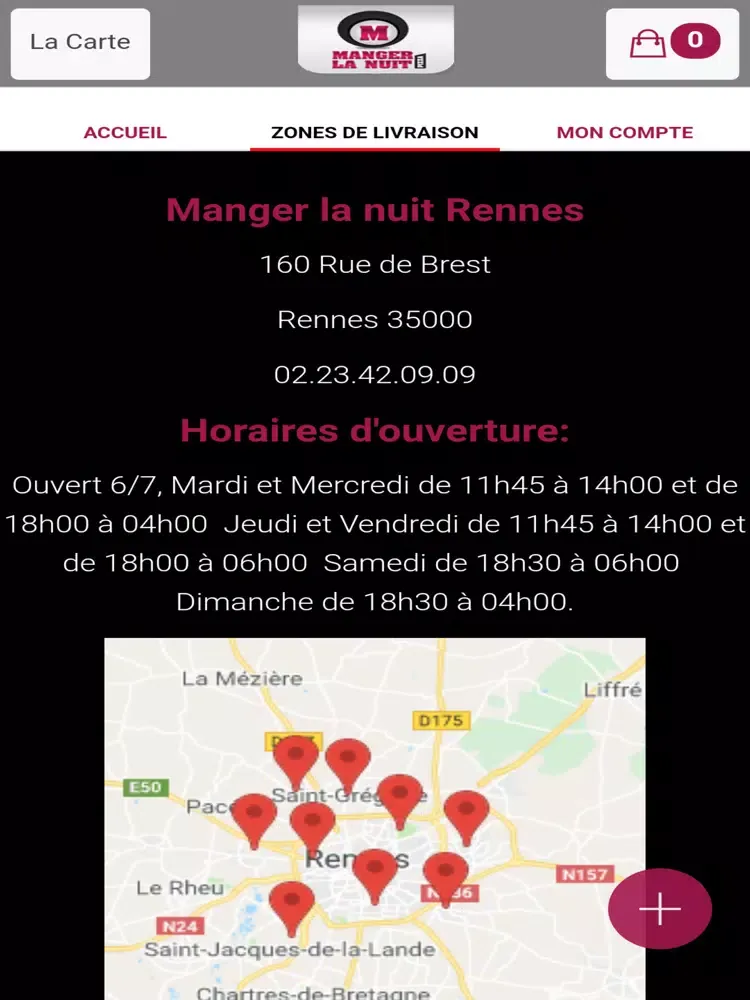 Manger la nuit Rennes iPad  Screenshots