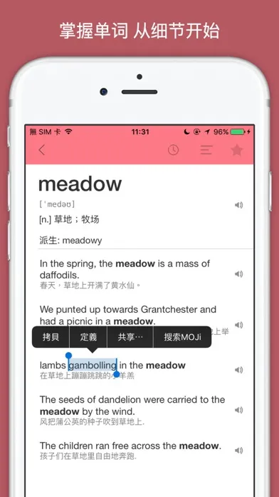 MOJi CET4-全国大学英语考试四级词汇学习书 Screenshots