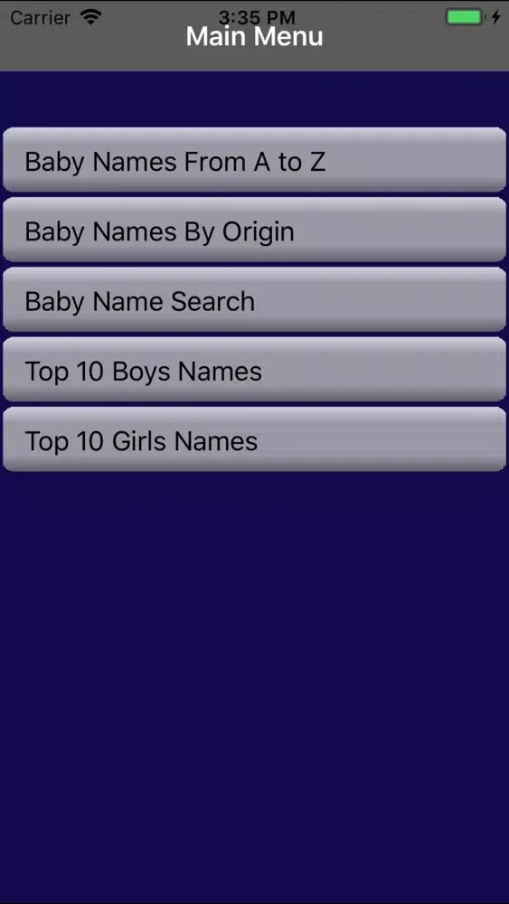 Zrzuty ekranu BabyName(s)