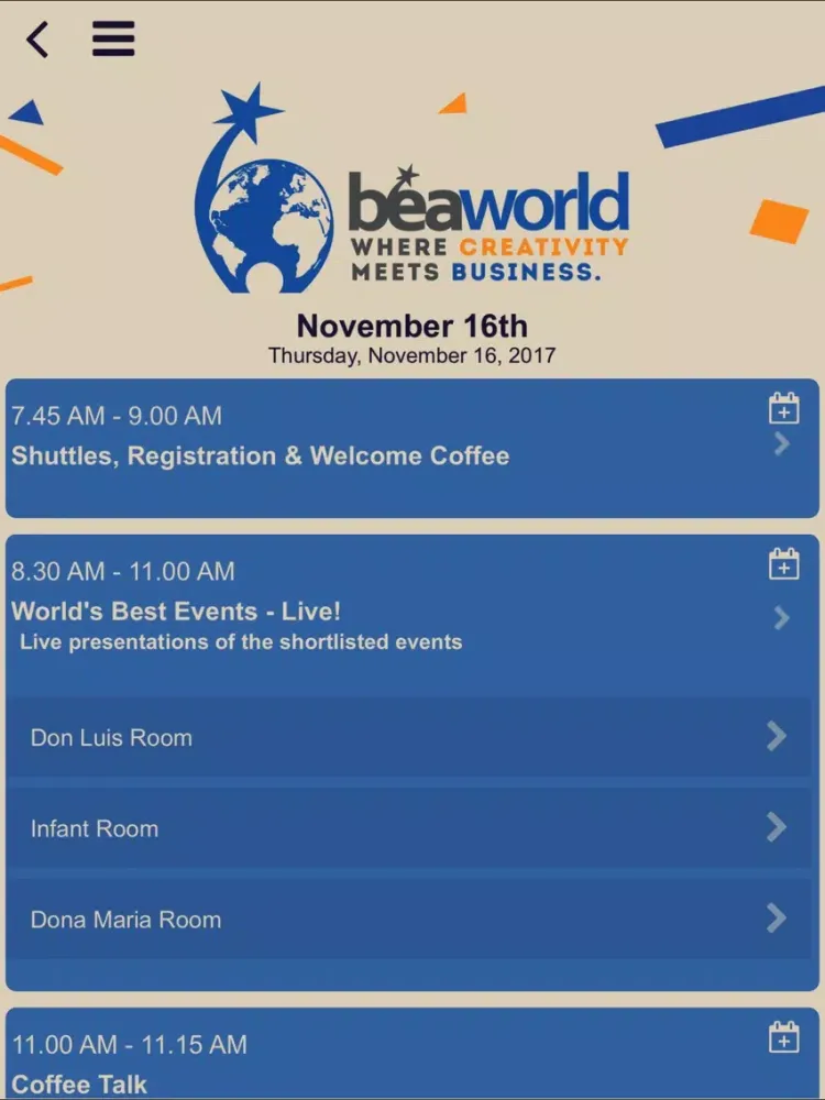 Bea World 2017 iPad 应用截图