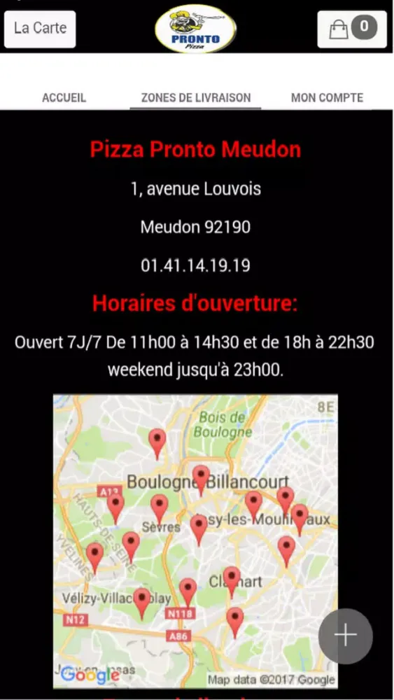 Screenshot di Pizza Pronto Meudon