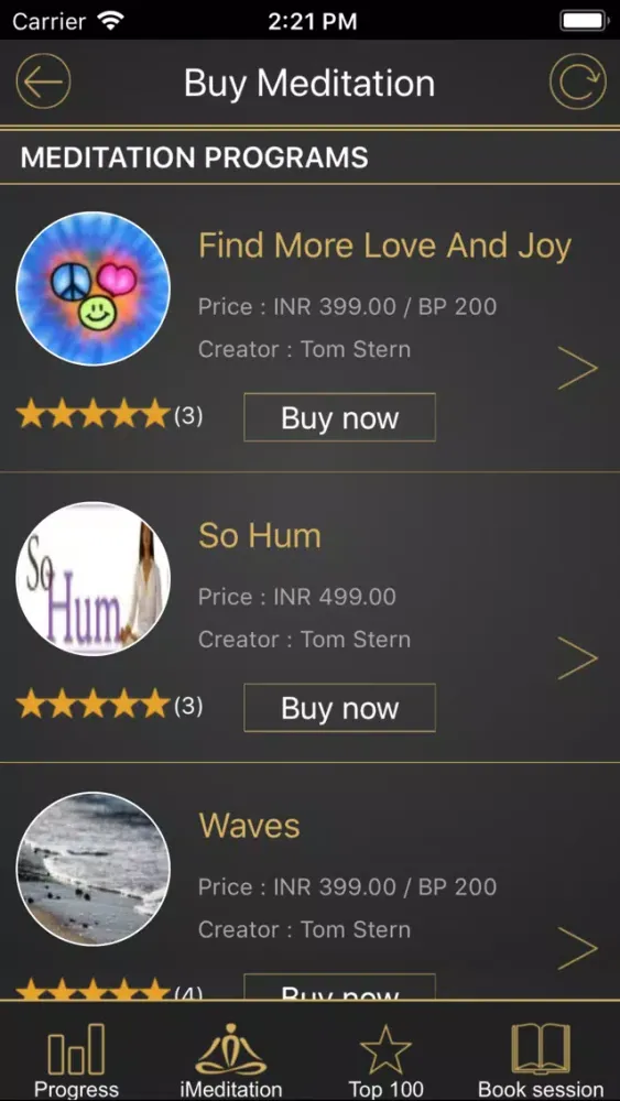 Tangkapan layar iMeditation - Guided