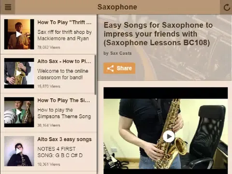 Saxophone Lessons - Learn To Play The Saxophone iPad 應用截圖