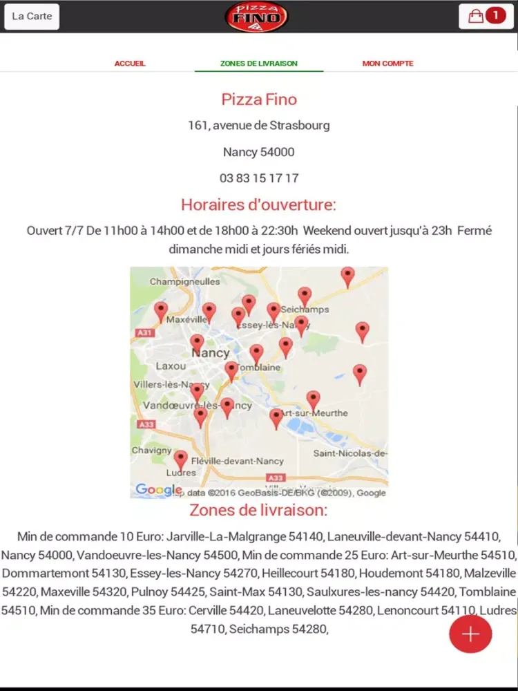 Captures d'écran de Fino Pizza iPad 
