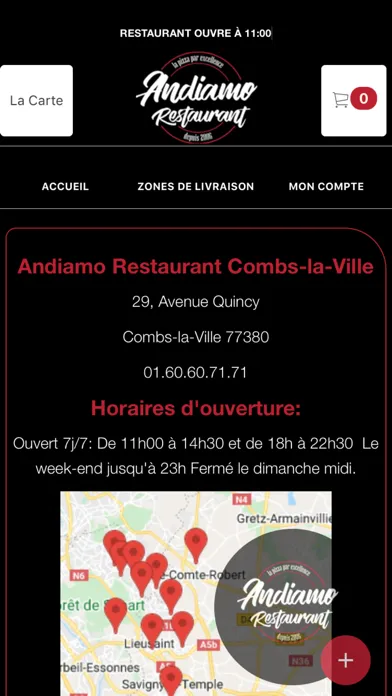 Andiamo Restaurant Combs-Ville應用截圖