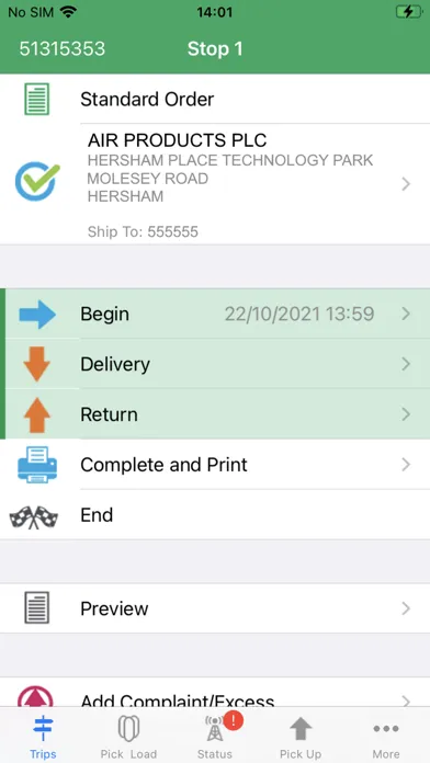 Tangkapan skrin Delivery Tool