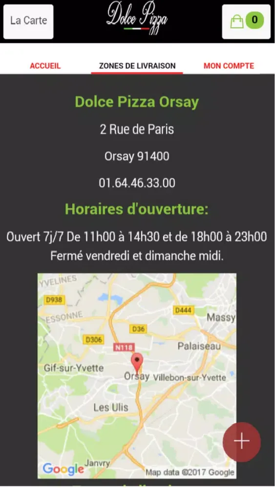 Captures d'écran de Dolce Pizza Orsay