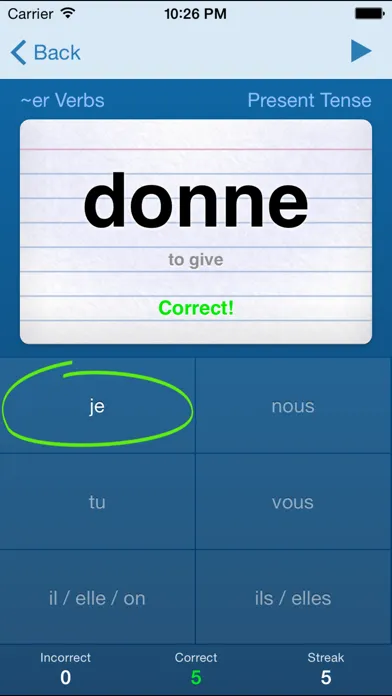 Скриншоты French Verbs Trainer