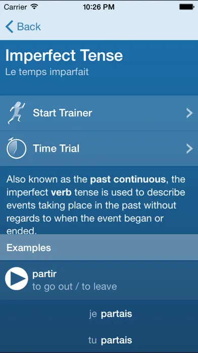 Скриншоты French Verbs Trainer