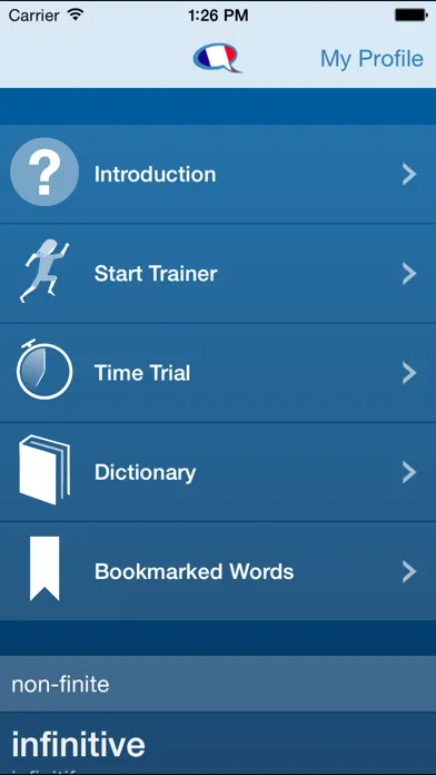 Скриншоты French Verbs Trainer