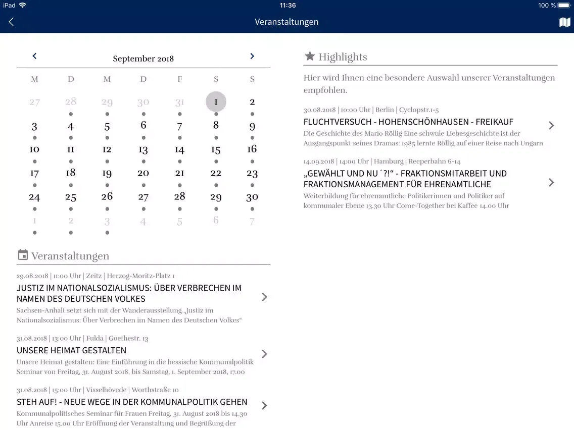 Tangkapan layar Konrad-Adenauer-Stiftung iPad 