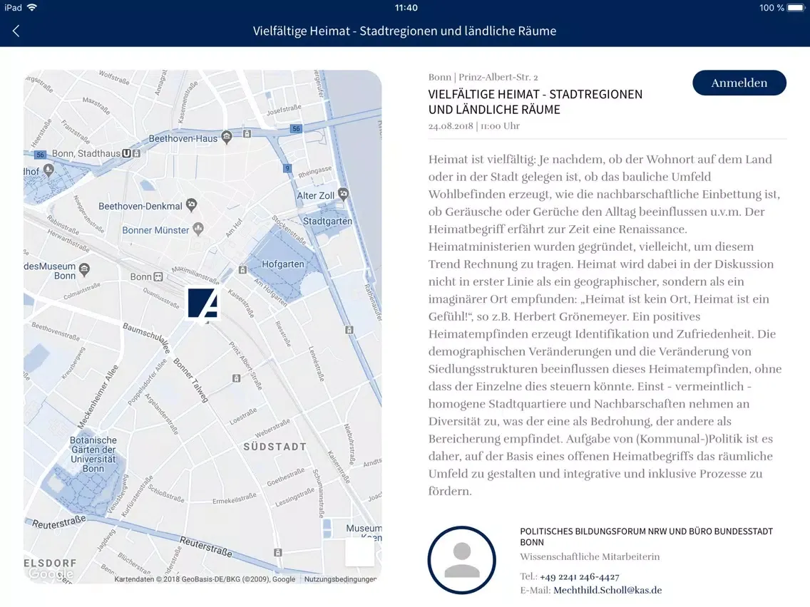 Tangkapan layar Konrad-Adenauer-Stiftung iPad 