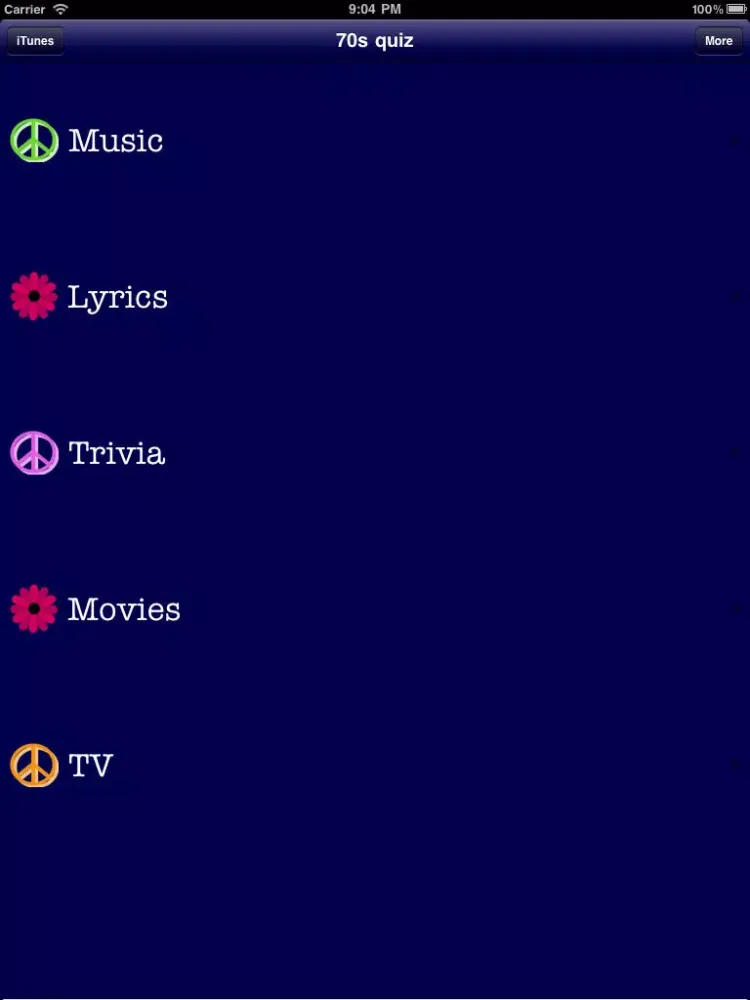 Скриншоты 70s Quiz LIte iPad 