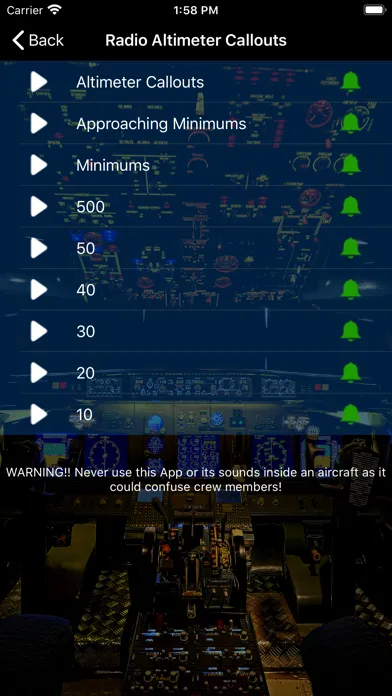 Capturas de pantalla de 737 Voice - Aural Warnings