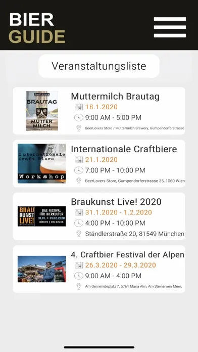 Capturas de tela do Bier Guide Austria