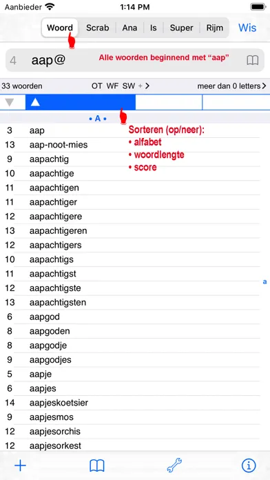 Captures d'écran de NL Woordvinder Nederlands PRO