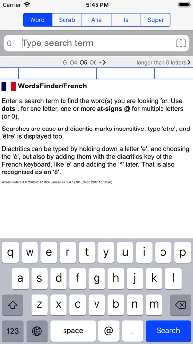 F Words Finder French PRO स्क्रीनशॉट