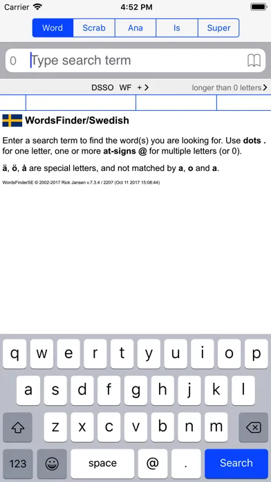 Svenska  Words Finder PRO স্ক্রিনশট