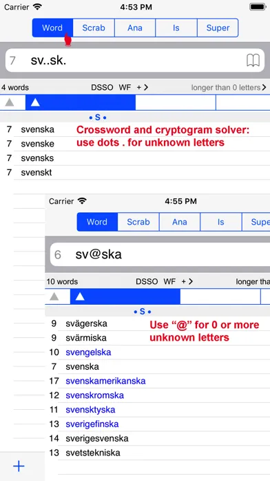 Svenska  Words Finder PRO স্ক্রিনশট