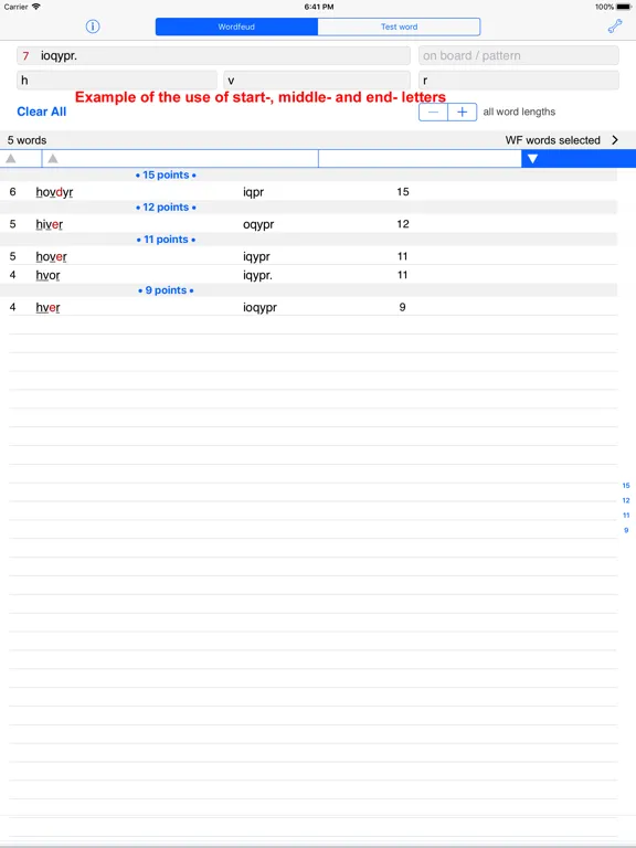 Screenshot di Dansk Words Finder Wordfeud iPad 