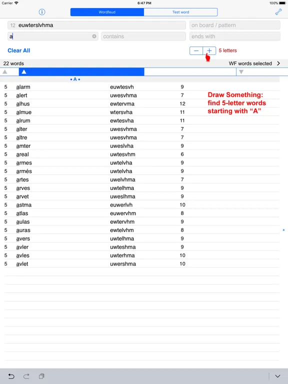 Screenshot di Dansk Words Finder Wordfeud iPad 