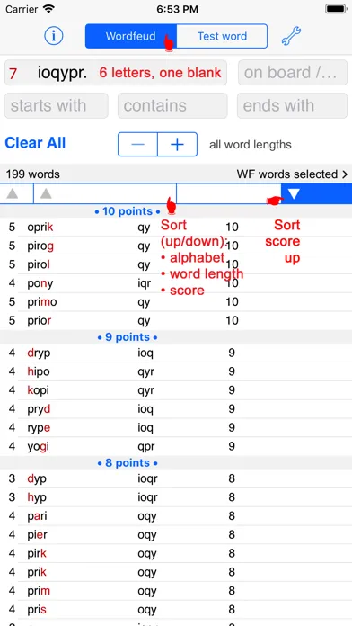 Screenshot di Dansk Words Finder Wordfeud