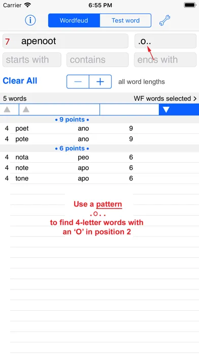 Screenshot di Dansk Words Finder Wordfeud