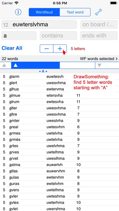 Screenshot di Dansk Words Finder Wordfeud