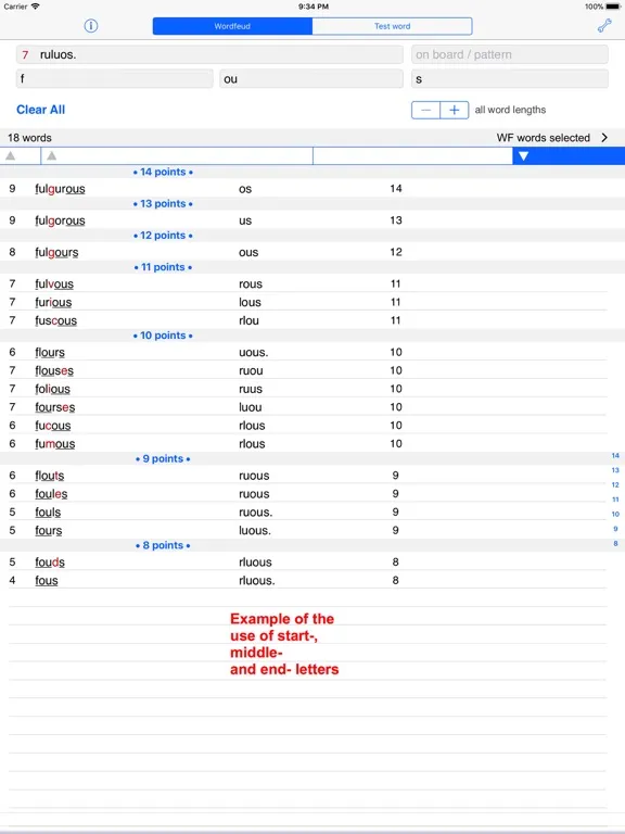 Tangkapan skrin Words Finder Wordfeud/SOWPODS iPad 