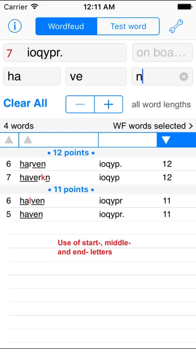 Capturas de tela do Norsk Wordfeud Words Finder