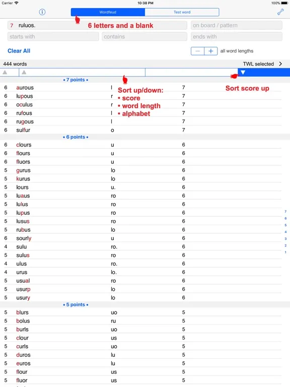 Words Finder Wordfeud/TWL iPad  스크린샷