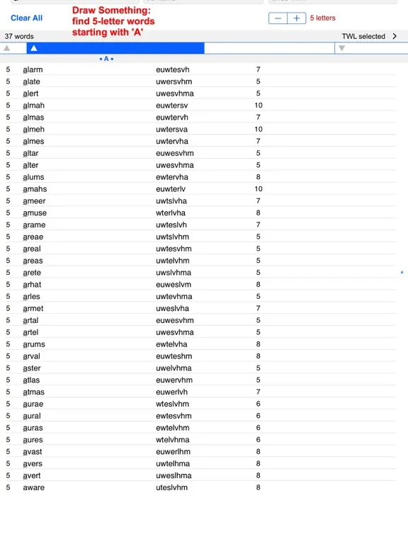 Words Finder Wordfeud/TWL iPad  스크린샷