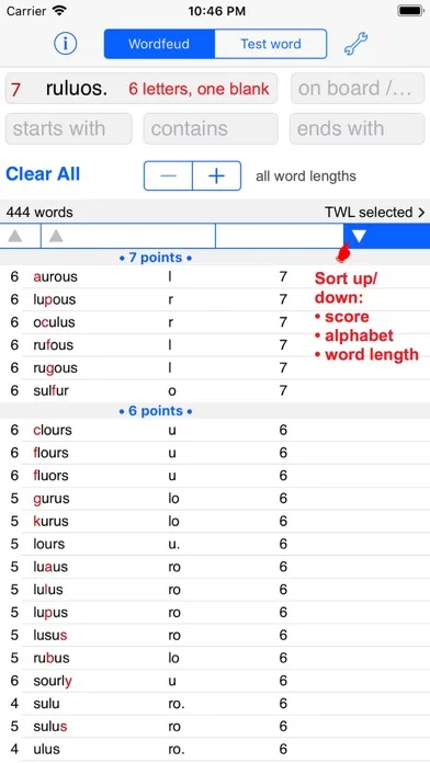 Words Finder Wordfeud/TWL 스크린샷