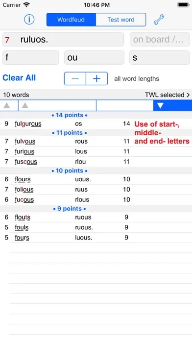 Words Finder Wordfeud/TWL 스크린샷