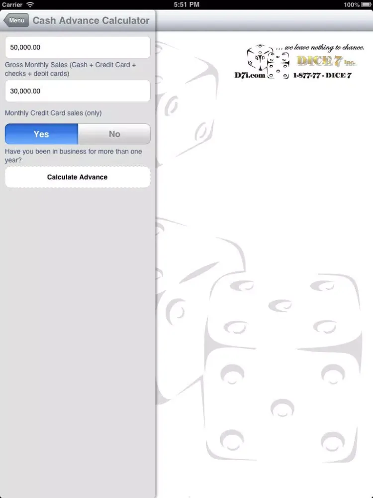 Dice 7 Inc iPad  स्क्रीनशॉट