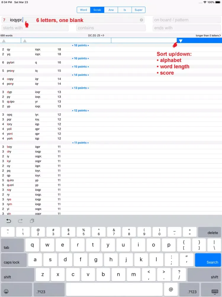 WordsFinder Italiano PRO iPad 应用截图