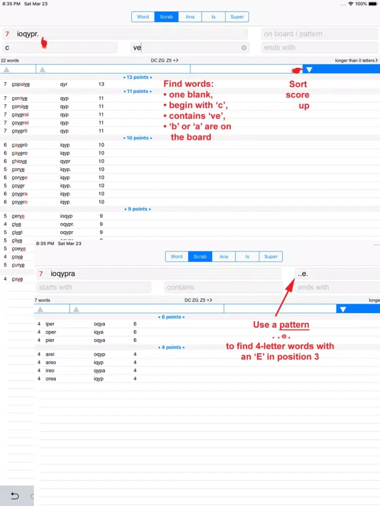 WordsFinder Italiano PRO iPad 应用截图