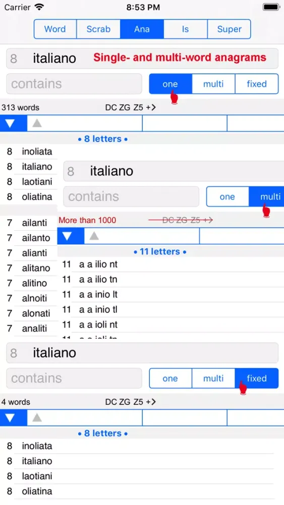 WordsFinder Italiano PRO应用截图