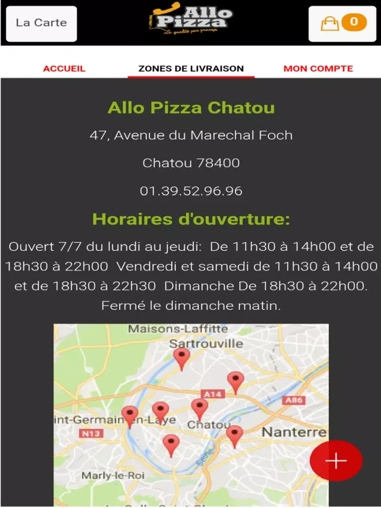 Ảnh chụp màn hình của Allo Pizza Chatou iPad 