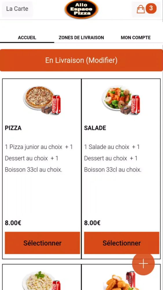 Capturas de tela do Allo Espace Pizza